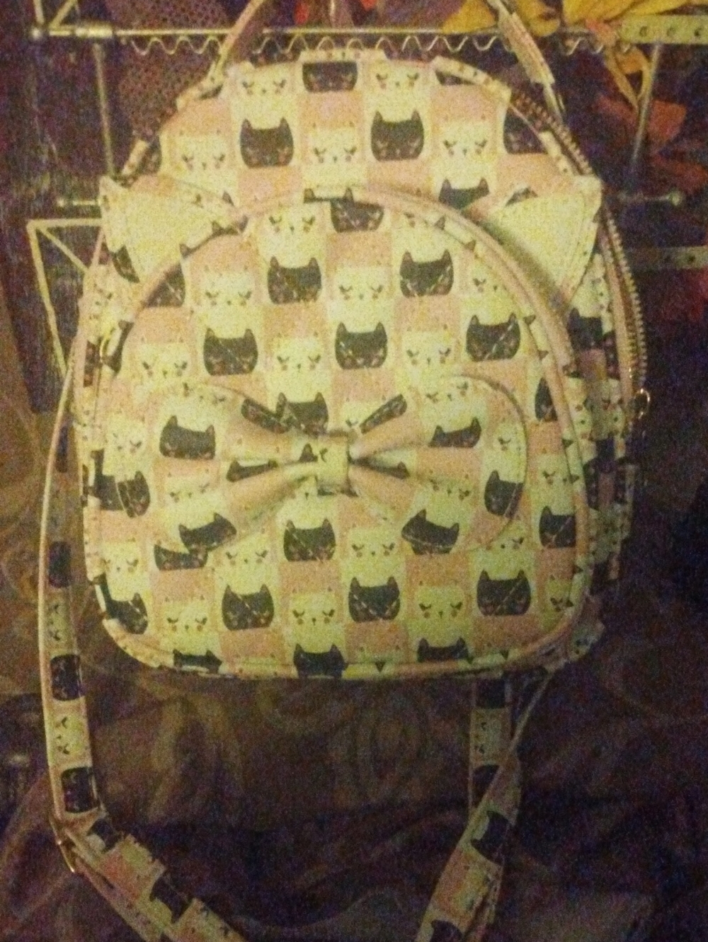 Under One Sky Pink Cat Print Mini Backpack